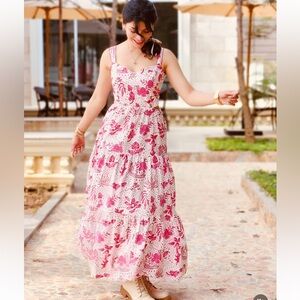 ZARA PRINTED CUT OUT MIDI DRESS